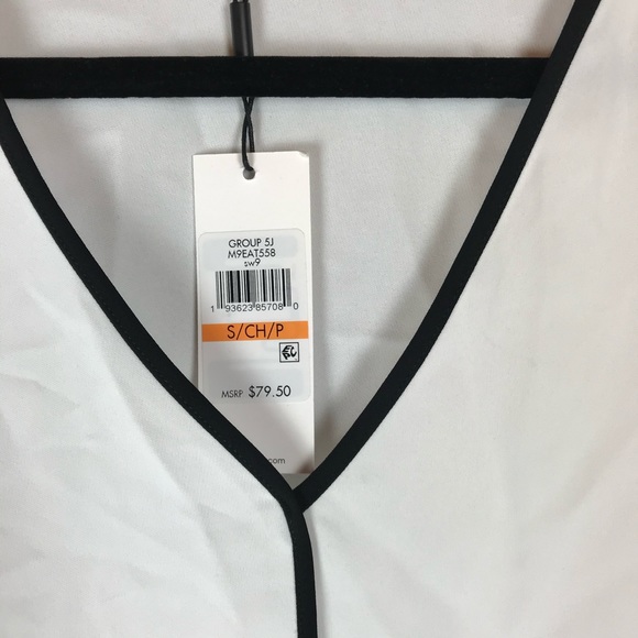Calvin Klein Contrast Trim Elbow Sleeve top NWT - Picture 6 of 8